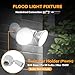 LUTEC 2 Pack Adjustable Twin Par Holder Outdoor Flood Lights, Switch Controlled Security Lights, Floodlights Fixture, Waterproof Exterior Max 300 Watt Par38 Flood Light for Garage, Yard, Porch-White