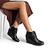 DREAM PAIRS TOMSON Women's Casual Fashion Outdoor Lace Up Low Wedge Heel Booties Shoes black Pu 8 B(M) US