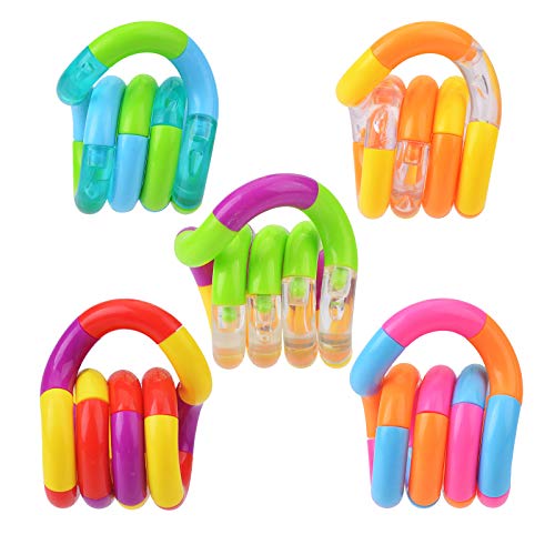 HALUWY Tangles Fidget Toys,5Pcs Brain Imagine Tools Stress Relief and Anti-Anxiety Hand Toys for Kids and Adults, Fidget to Focus
