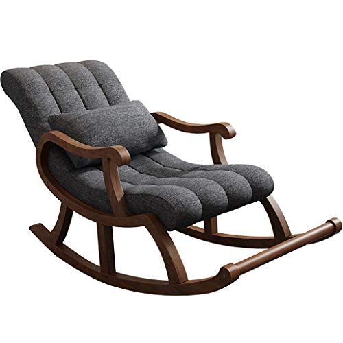 Upholstered Rocking Chair Comfortable Rocker Single Recliner Chair Relaxing Lounge Chair with Cushioned Backrest and Seat Garden Ergonomic Sofa Armchair for Living Room Bedroom Study Room