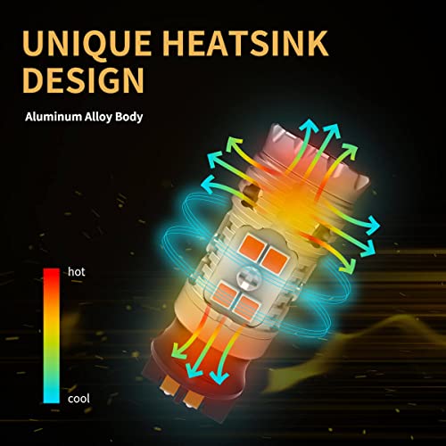 Image of LASFIT PWY24W LED Bulbs Turn Signal Light PW24W Built in Resistor Canbus Error Free Extremely Bright Blinker Amber /Yellow Replacement Upgraded (Pack of 2)