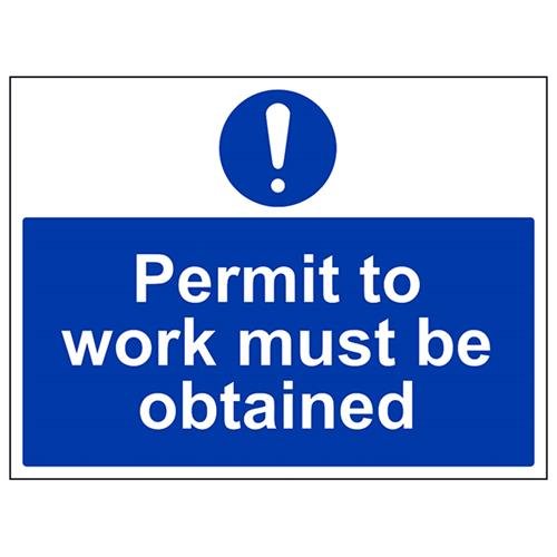 Vsafety Pflichtenschild 'All Visitors Must Report To Reception' – Selbstklebend, 400x300 Mm, Blau/weiß