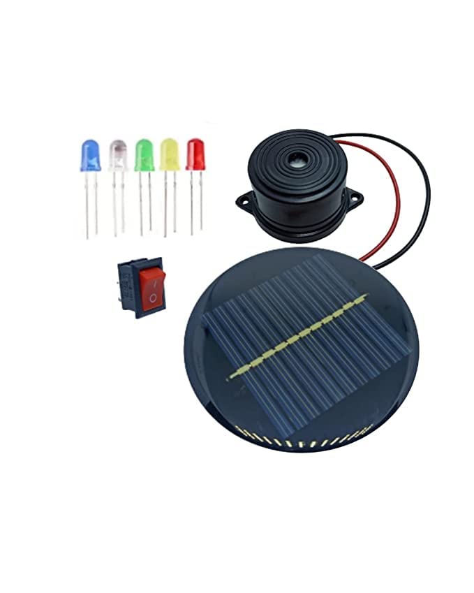 SP 6v 80Ma Polycrystalline Mini Solar Panel with 6v Buzzer, Led diode, Switch- Complete Solar Energy Working Kit Project.-image-1