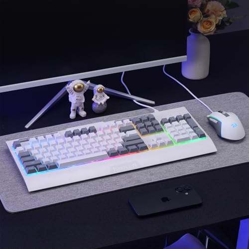 Image of Redragon S151 Gaming Keyboard & Mouse Combo, 104 Keys K525 Wired RGB Membrane Keyboard and 10000 DPI Wired M616 Gaming Mouse Bundle