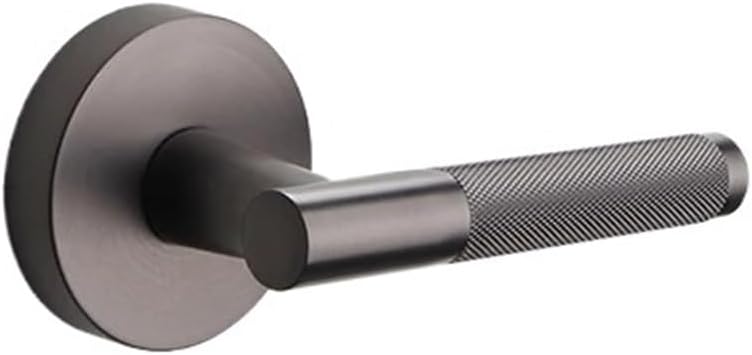 American Simple Black Bathroom Lock Home Interior Door Handle Wooden Knurled Privacy(Pure White)