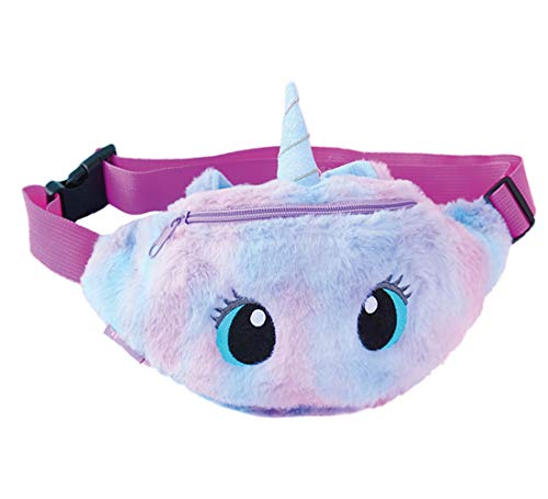 dressfan Riñonera Unicornio Riñonera Niños Linda Bolso de la Honda Bolso de Pecho Ligera Felpa Bolsillos con Cierre Cremallera Niñas Mujeres (E-Púrpura)