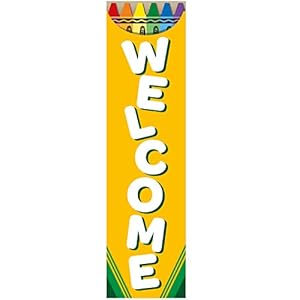 Eureka Crayola Welcome Vertical Classroom Banner for Teachers, 12″ x 45″