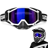 DONGZQAN MTB Brille für Fullface Helm, Motocross Brille, Crossbrille mit Verstellbarem 30–50 Cm Kopfband, Für Motocross MTB Enduro Atv Dirt Bike (B)