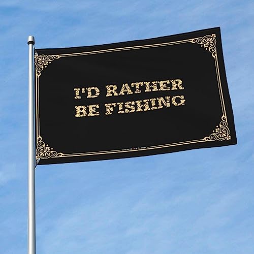 男の子の部屋用旗 I'D Rather Be Fishing フラッグ プレイルーム装飾 ビール装飾(カラー:カラー、サイズ:60X90CM)