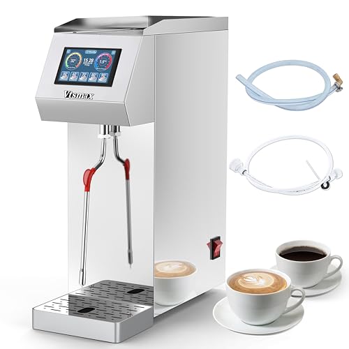 Image of Commercial Milk Frother and Steamer 2000W, 6 Temp Settings, Silver