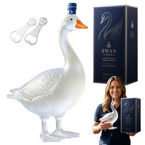 Upgrade 30th Anniversary 3D Sculpted Vodka Bottle 350ml Goose Wine Holder Glass Whiskey Decanter Container Home Carafe Transparent Frosted Liquor Texture Bar Party Funny Gift Men Dad Father Unique