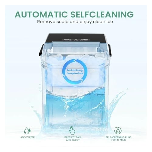 Máquina fabricadora de hielo portátil, con función de autolimpieza y producción diaria de hielo, incluye cesta para recoger hielo y asa, ideal para cocina, camping o RV miniatura 7