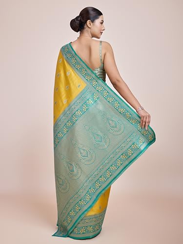 Monjolika Fashion yellow banarasi silk saree – image 5