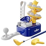 EagleStone Toddler Golf Set with Foot Pedal Launcher, Kids Golf Toy for Ages 3-8, Includes Adjustable Golf Club, 15 Balls & Golf Cart, Indoor&Outdoor Sports Gift for Boys and Girls