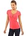 PattyBoutik Women's V Neck Lace Up Short Sleeve Blouse (Coral Pink S)