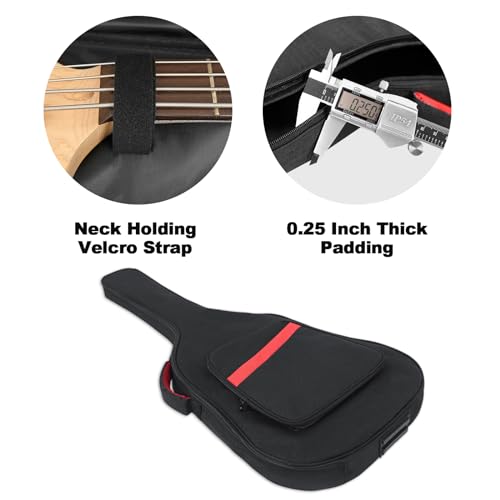 image for Muscab Bass Guitar Bag 7mm Padding Electric Bass Case, Gig Bag Backpac