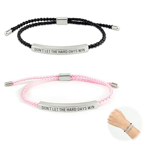 XdealCozyxc Dont Let the Hard Days Win Bracelet Strength Bracelet for Family Friends Girls