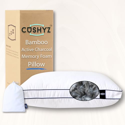 CUSHYZ Adjustable Charcoal Memory Foam Pillow – Cooling