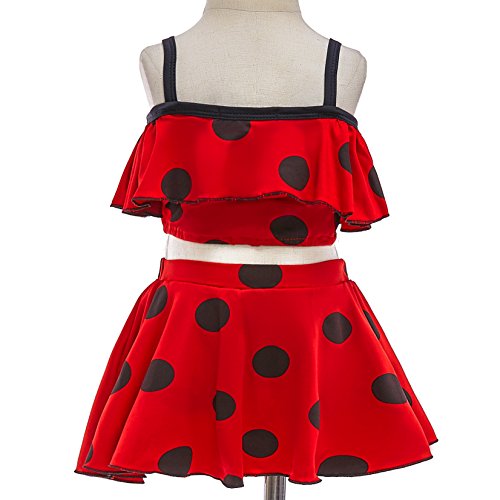 Dressy Daisy Toddler Little Girls Ladybug Red & Black Polka Dots Swimming Bathing Suit Swimsuit Tankini 2 Pieces Set3