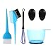 JR2021FF 5PCS. Haarfärbemittelfarbe Bürstenschüssel Set mit Ohrkappen Farbstoffmischer Haar Tönung Sterbender Färbung Applikator Friseurstyling Zubehör (Color : Blue)