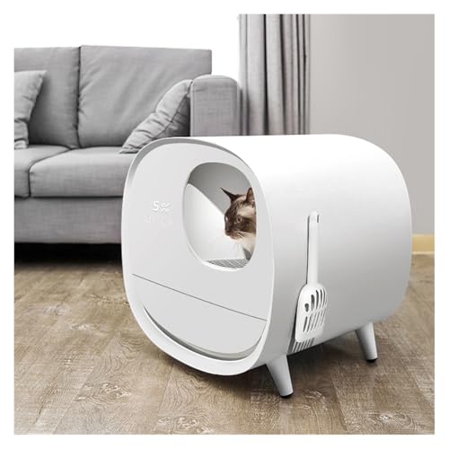Inodoro extra grande for gatos en cabina cerrada para salones limpios sin olor 5