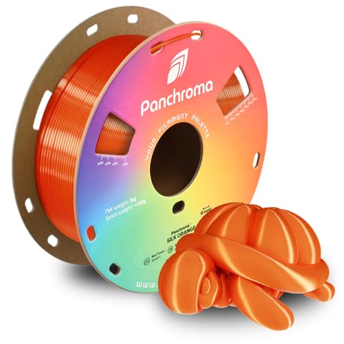 Image of Polymaker Panchroma Silk PLA Filament 1.75mm for 3D Printing, 1kg, Orange | Neatly Wound, High-Gloss Finish PLA, Easy Print & Smooth Feeding, Compatible with Bambu Lab & Most 3D Printers