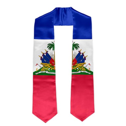 Civilos Haitian Flag Graduation Stole Unisex Haiti Flag Graduation Sash Honor Stole for Graduation Students 72 Inch
