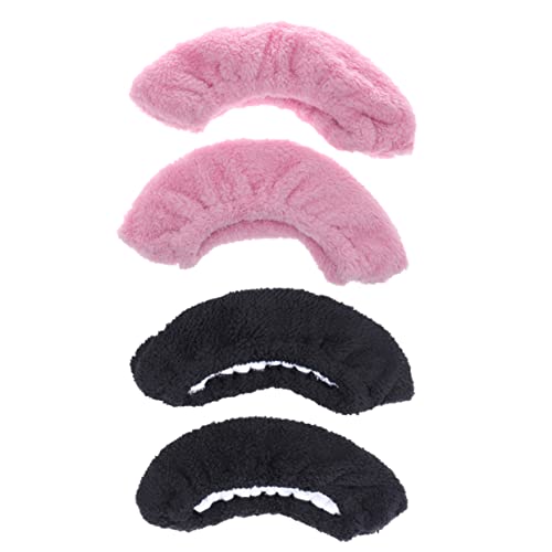 BRIGHTFUFU 2 Pairs Elastic Plush Skate Covers Durable Hockey Skate Accessories for Ice Skating Light Pink Black Protects Blades Absorbs Moisture Comfortable Fit