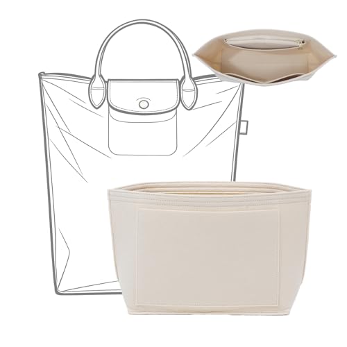 Doxo Felt Purse Organizer Insert for Longchamp Le Pliage Medium, SM, Beige