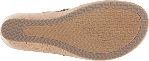Skechers Cali Women's Beverlee-Bizzy Babe Wedge Sandal,tan,12 M US