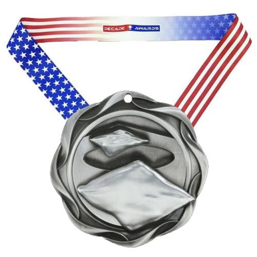 Decade Awards Medalla Cornhole Fusion, oro, plata o bronce, medalla de agujero de maíz con cinta de estrellas y rayas, 7,6 cm de ancho