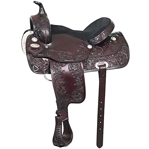 HILASON Western Draft Horse Trail Pleasure American Leather Saddle | for Horses