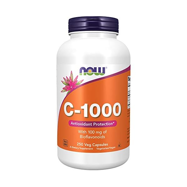 NOW Supplements, Vitamin C-1,000 with 100 mg of Bioflavonoids, Antioxidant Protection*, 250 Veg Capsules