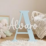 Mpzonline Letra con nombre personalizada decorativa, mesas dulces, comuniones, decoración habitación, letrero identificación.