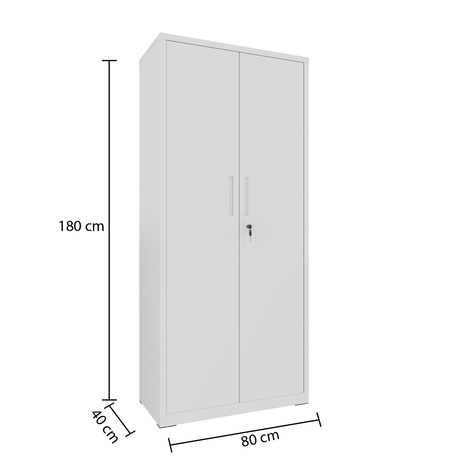 Armadio Armadietto In Metallo Multiuso A Doppia Anta Con 5 Ripiani Regolabili E Chiusura Con Doppia Chiave Mobiletto Per Documenti Strumenti Ufficio Garage Studio 180 x 80 x 40 Cm Grigio Chiaro