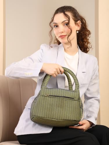 Image of ENSAC Fabric Lunch Bag for Women | Trendy Shoulder Lunch Handbag | Lightweight, Spacious & Stylish Tiffin Bag for Office, Shopping & Travel Use