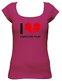I Don't Love Hardcore Films Fun T-shirt pour femme, Rose, XL