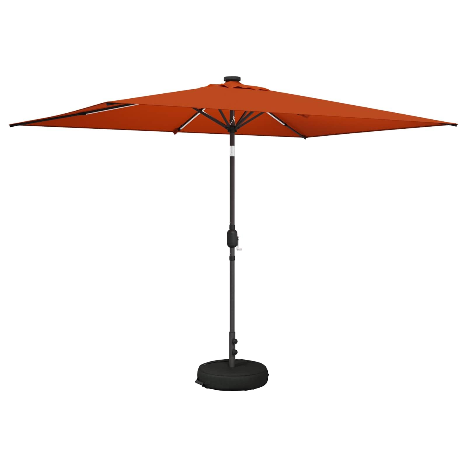 SYDE Parasol ogrodowy z oświetleniem LED i podstawą 200 x 300 cm