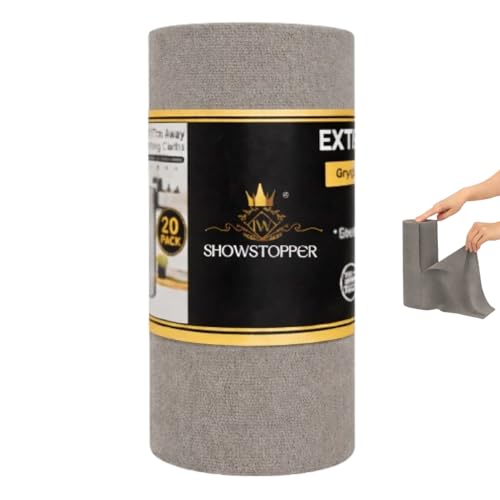Image of Showstopper Microfiber Cleaning Cloth Roll, Reusable Tear Away Microfiber Towels,Washable, Ultra Absorbent, Rags Cleaning, Dishcloths, Cleaning Cloth for Car, Home or Kitchen. (Grey, 25cm X 25cm)