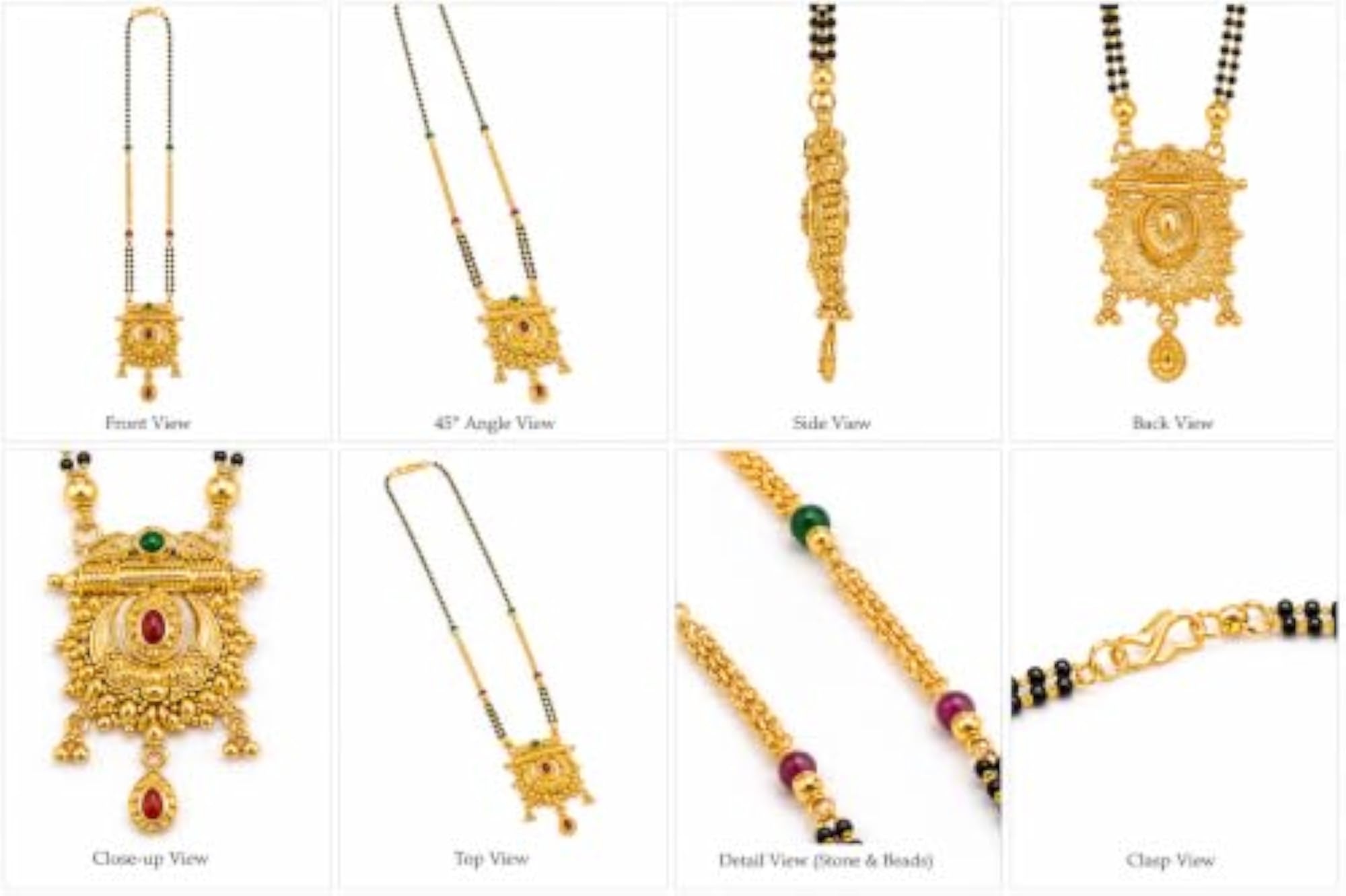 Women's Traditional Long Mangalsutra with Gold Plated Pendant