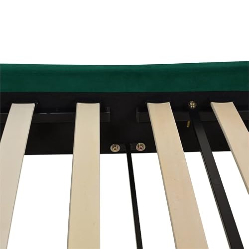 Jennifer Taylor Home Beth Queen Transitional Platform Bed Set, Evergreen Velvet #TOP3