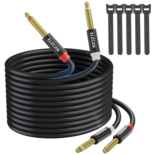 Câble double 6,35 mm déchirable et flexible de 7,6 m avec connexion ferme Elecan