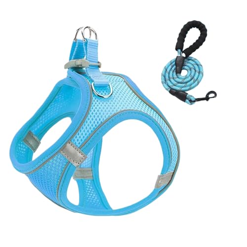 Arnés Y Correas para Perros Pequeños | Ajustable para Perros Medianos Y Pequeños con Correas | Chaleco Reflectante Transpirable para y Gatos Excursiones Entrenamiento Viajes en Coche Camping