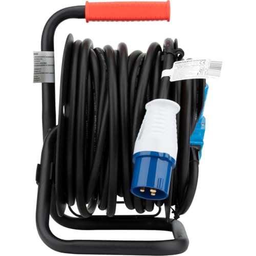 Enrouleur Schuko/CEE P17 20m Protec noir et bleu pour camping-car - 4