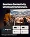XGIMI MoGo 4 2025 NEW Portable Projector with PowerBase Stand, 5 Hours of Playtime, Google TV with Licensed Netflix, 360° Adjustable Stand, 450 ISO Lumens, 2 x 6W Harman Kardon