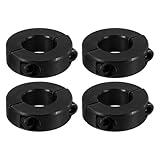 PATIKIL Geteilte Stellringe 20mm Langweilige 40mm OD 10mm Dicke, 4er Pack 45#Aluminiumlegierung Tiefenanschlagringe Klemm mit Gewindestift für die Maschinenbauindustrie, Schwarz