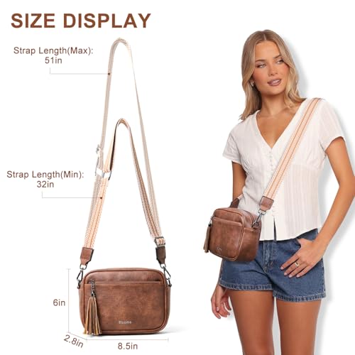 Image of Bluome Small Crossbody Purse for Women, Multi Pocket Travel Purses Crossbody Bag Shoulder Handbags with Adjustable Strap