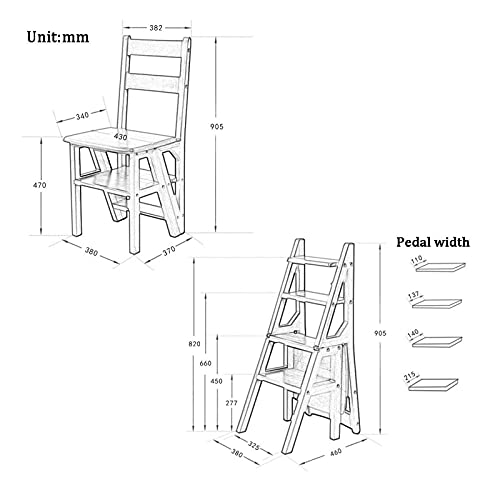 Taburete de escalada plegable para interiores con peldaños de madera 4