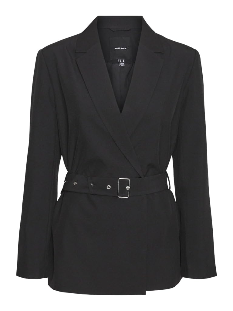 VERO MODA Women's Vmvera LS Belt Blazer, Black, 8