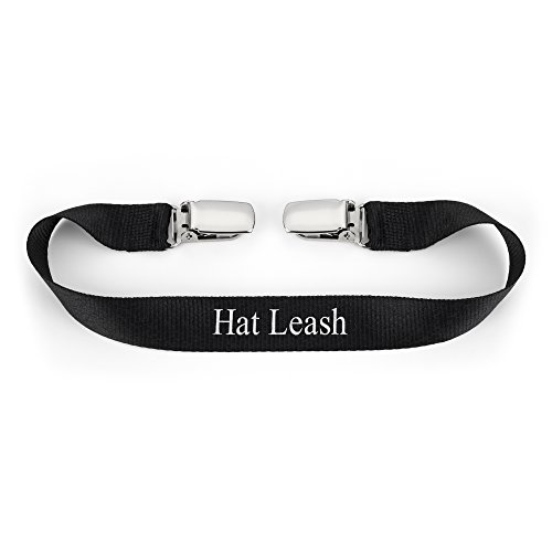 Hat Leash Hat Clip - Don't Lose Your Hat - Great for Sailing, Boating, Anything Outdoors! Made in America - Black